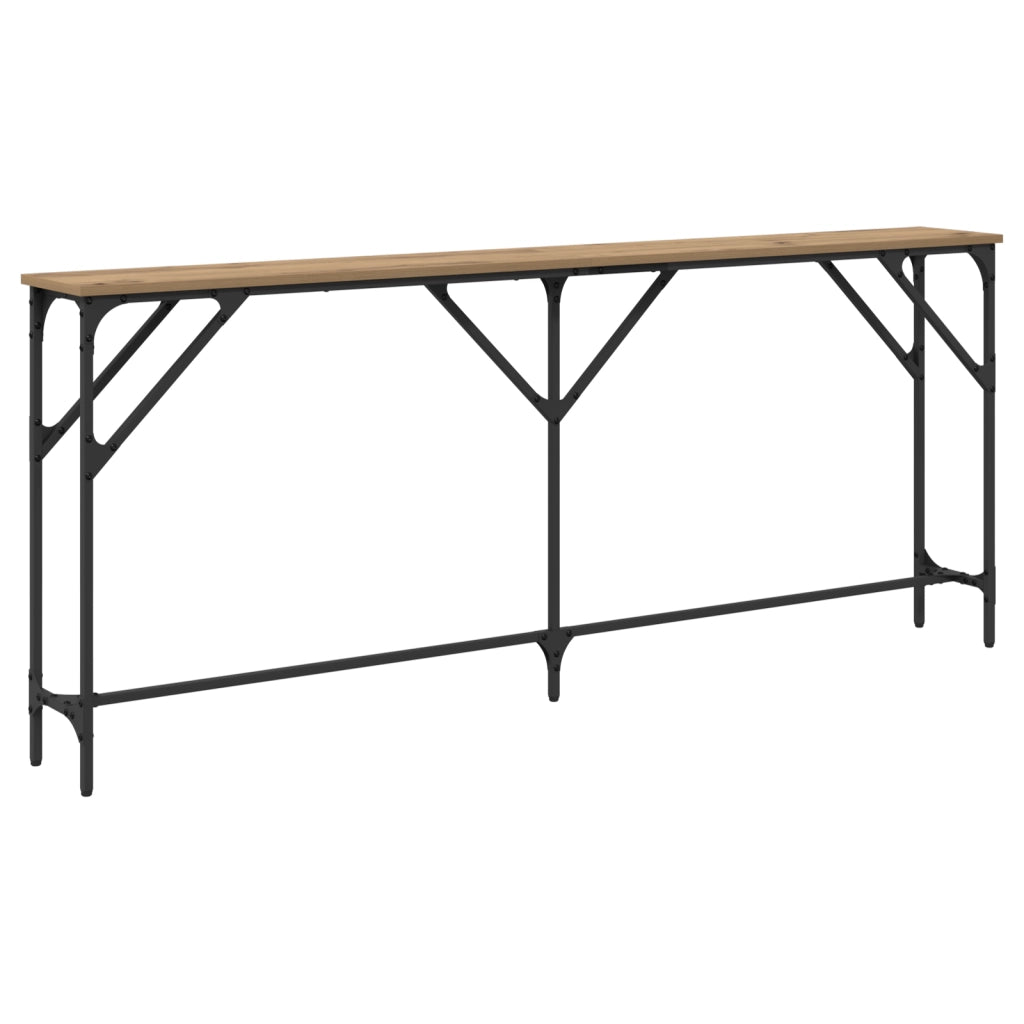 Tavolo da Console Rovere Artigianale 180x23x75 cm Legno Tecnico