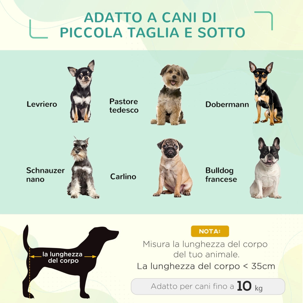 Brandina Portatile per Cani 68x46x18 cm Fino a 11Kg in Metallo e Tessuto Oxford Rosso