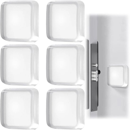 Stopper di silicone 6 pezzi riutilizzabili per porta cucina armadio pavimento muro (quadrato)