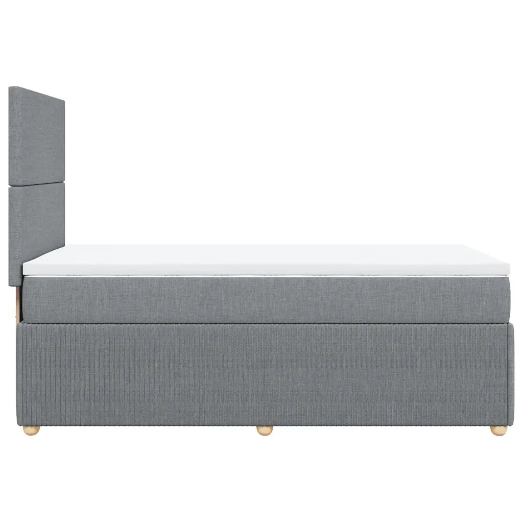 Giroletto a Molle con Materasso Grigio Chiaro 80x200 cm Tessuto