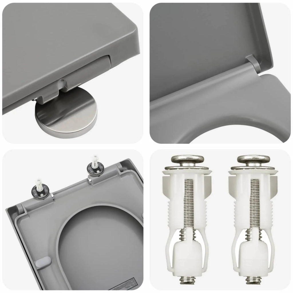 Sedile del WC Grigio 49 x 36 x 4 cm Duroplast 42002355