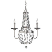 Lampadario Malia nichel lucido cristalli 3xE14 Feiss