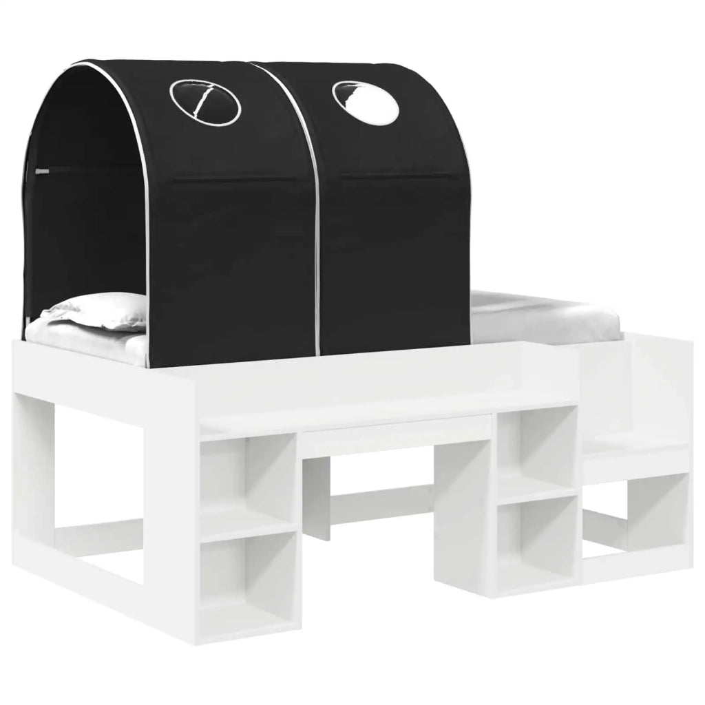 Letto con Tunnel 4 pcs Bianco e Nero Legno ingegnerizzato 3423502