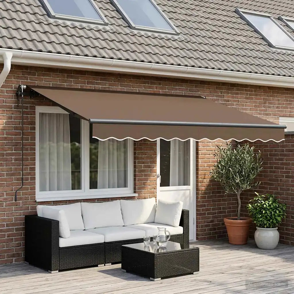 Tessuto per Tenda Tortora 450 × 350 cm Poliestere 3426290