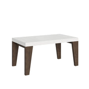 Tavolo Allungabile 160/264x90x77 cm Naxy Mix piano Bianco Frassino gambe Noce