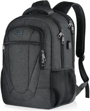 Zaino per Uomo, Borsa per Studenti Ragazzi Adolescenti, Impermeabile Borsa per Laptop 15,6 Pollici con Porta USB, Borsa per Lavoro, Viaggio e Escursionismo con Tasca Antifurto