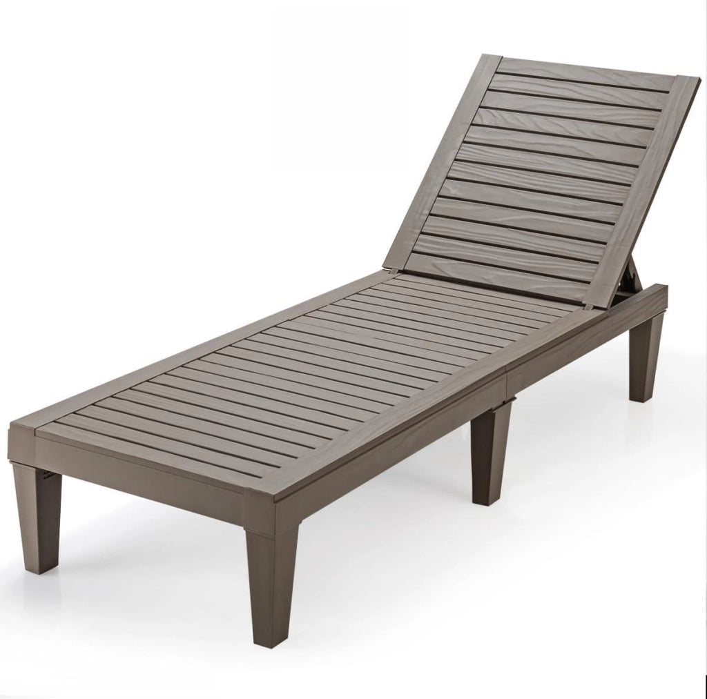 Sedia a sdraio con schienale regolabile su 5 livelli, sedia in PP con braccioli, supporto fino a 180 kg, seduta reclinabile con 6 gambe per giardino, patio, spiaggia, 190 x 57,5 x 29 cm