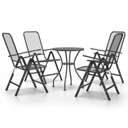 Set da Pranzo per Giardino 5pz | Set Salotto da Giardino Rete Metallica Espansa Antracite