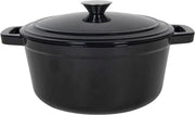 Piatto da griglia in acciaio inox nero smaltato - dimensione a scelta - piatto da griglia in acciaio massiccio con maniglie - piatto per griglia forno forno casseruola pentola da cucina resistentente al calore (24 cm)