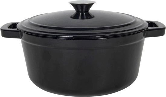 Piatto da griglia in acciaio inox nero smaltato - dimensione a scelta - piatto da griglia in acciaio massiccio con maniglie - piatto per griglia forno forno casseruola pentola da cucina resistentente al calore (24 cm)