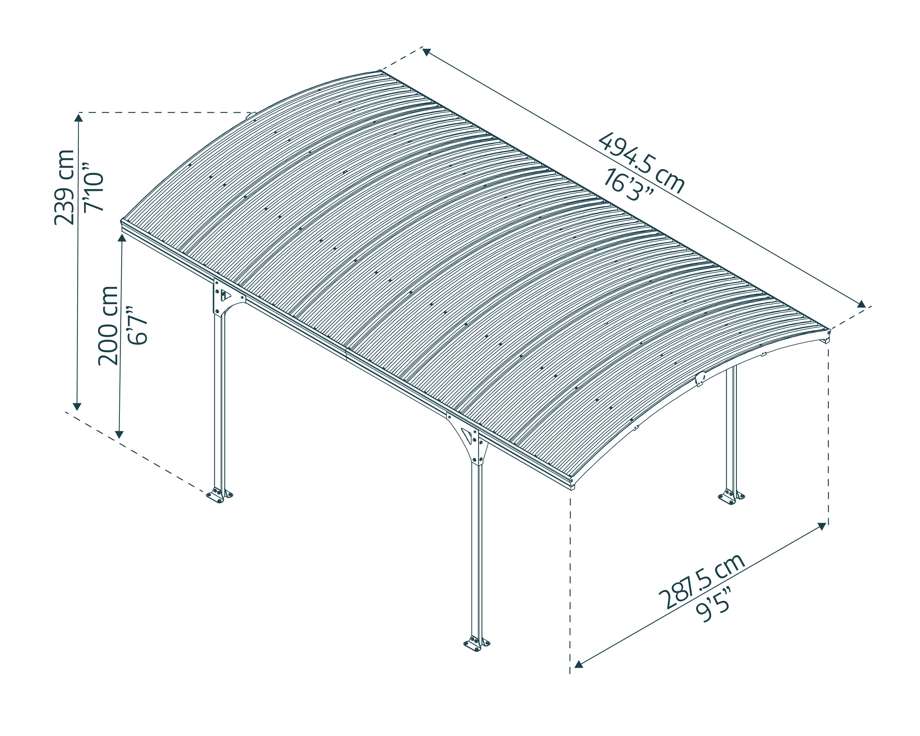 Atlas Carport in Alluminio 3 X 5  m