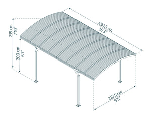 Atlas Carport in Alluminio 3 X 5  m
