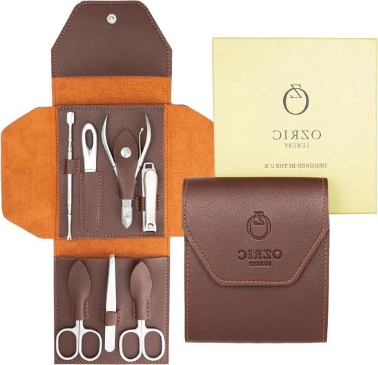 Set di manicure in pelle di lusso 7 pezzi per uomini e donne con trimmer per unghie