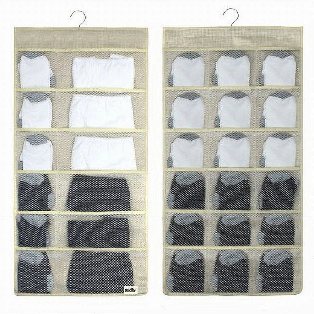 Trade Shop - Porta Oggetti Organizer A Sospensione Con 12-18 Tasche Tessuto 40 X 78 Cm 69730 -