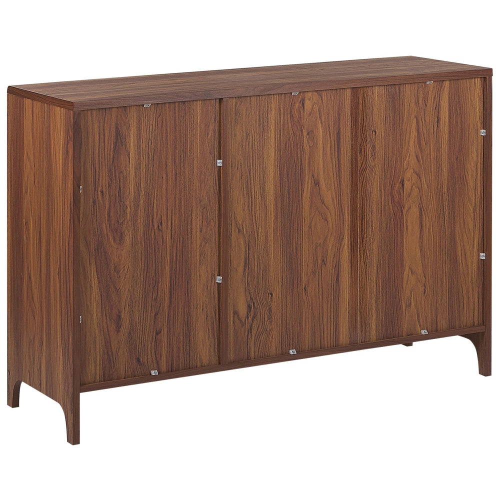 Madia credenza in legno scuro con armadio a 3 ante in derivati del legno grigio retrò moderno