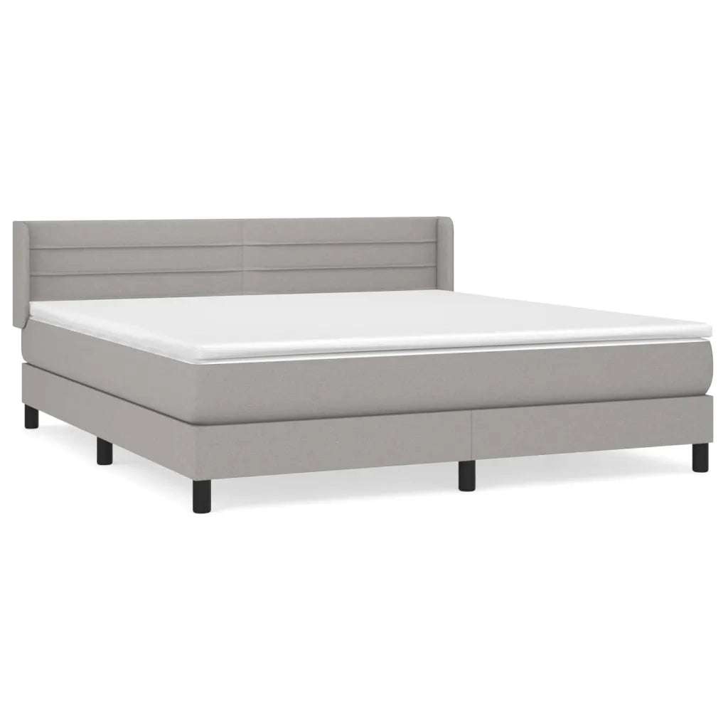 Giroletto a Molle con Materasso Grigio Chiaro180x200 cm Tessuto cod mxl 64475