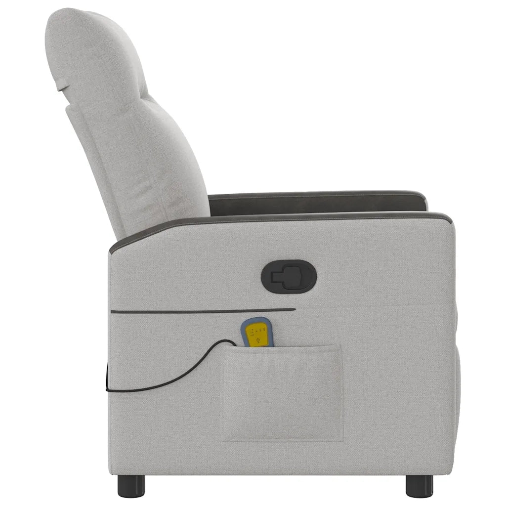 Poltrona Massaggiante Reclinabile Grigio Nuvola in Tessuto 4104831