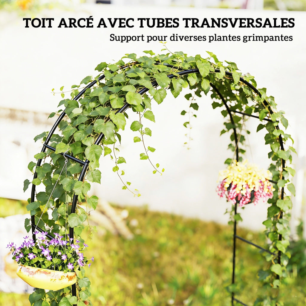 Arco Giardino per Piante Rampanti ¨C zephmum ¨C Nero 145x39x237 cm