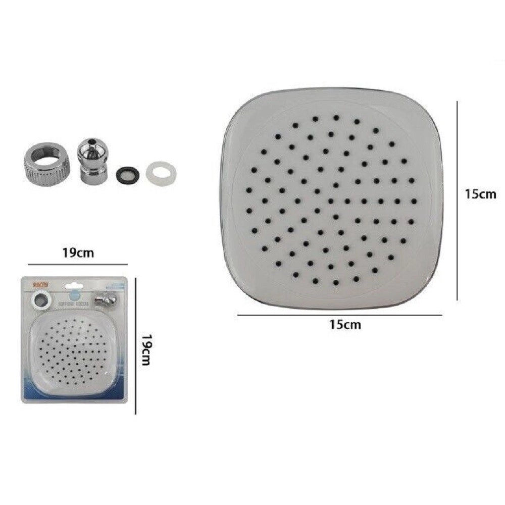 Trade Shop - Soffione Doccia Ugelli Fori Bagno Miscelatore Ad Alta Pressione 15 X 15 Cm 69289 -