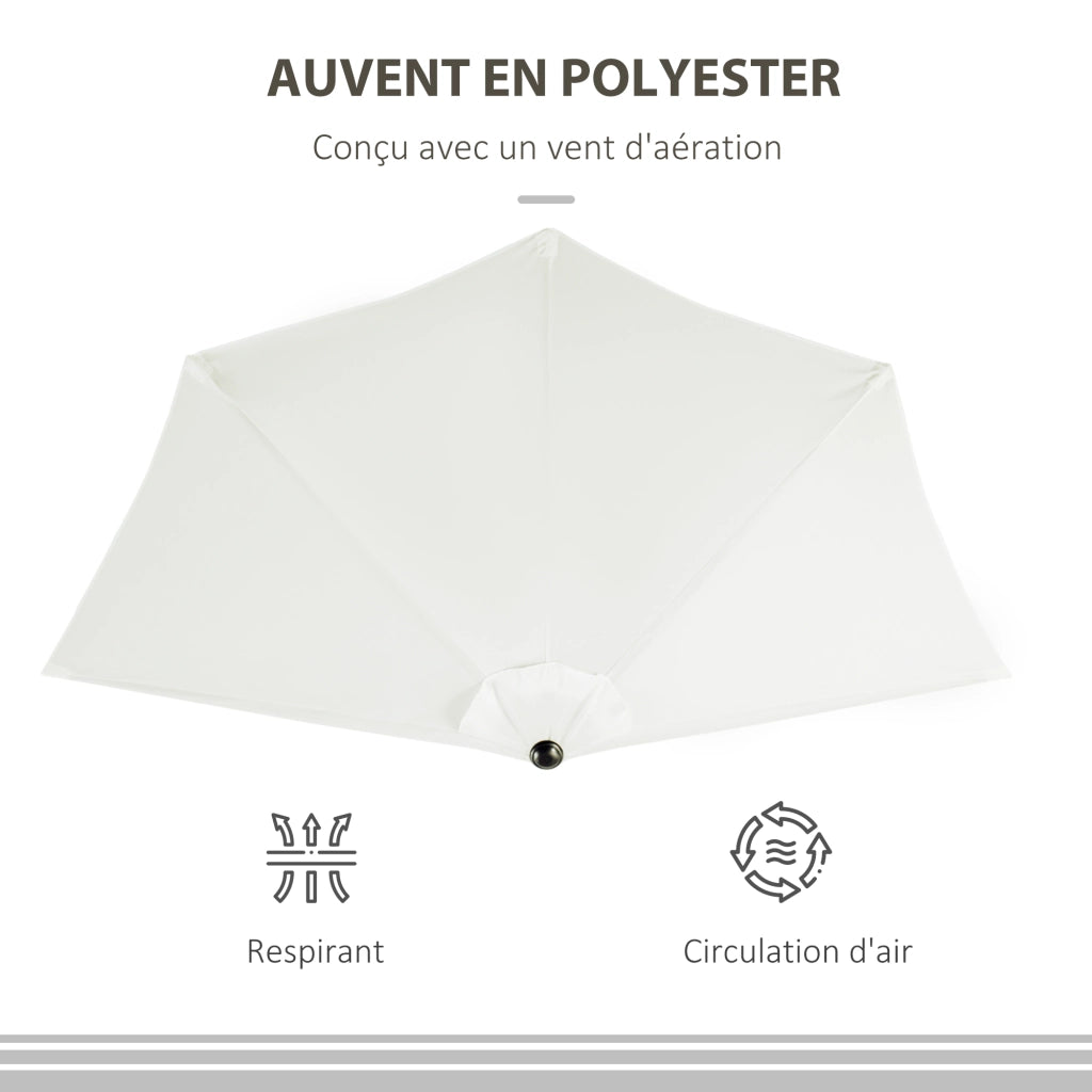 Ombrellone da balcone ¨C zephmum ¨C 5 bracci metallo poliestere crema ? 2.7 m
