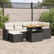 Set Divani da Giardino con Cuscini 7pz Nero Polyrattan 3327059