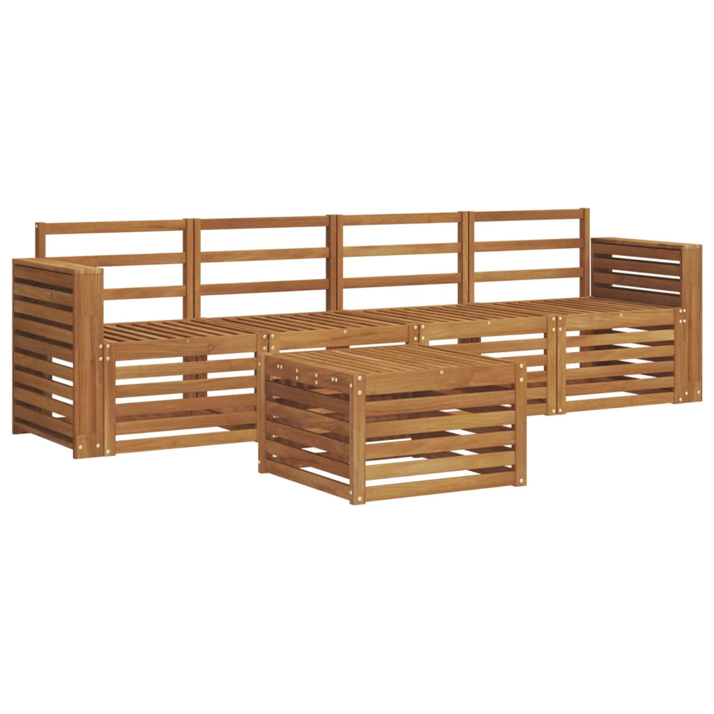 Set divani 5 pcs Naturale Legno di Acacia Massello 3374334