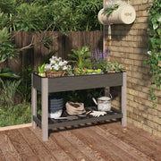 Fioriera Rialzata Giardino con Ripiano Grigia 120x50x75 cm WPC 362570