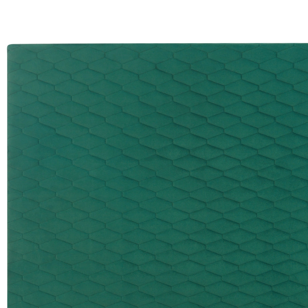 Letto 180 x 200 cm Tessuto verde Struttura imbottita a nido d'ape trapuntato