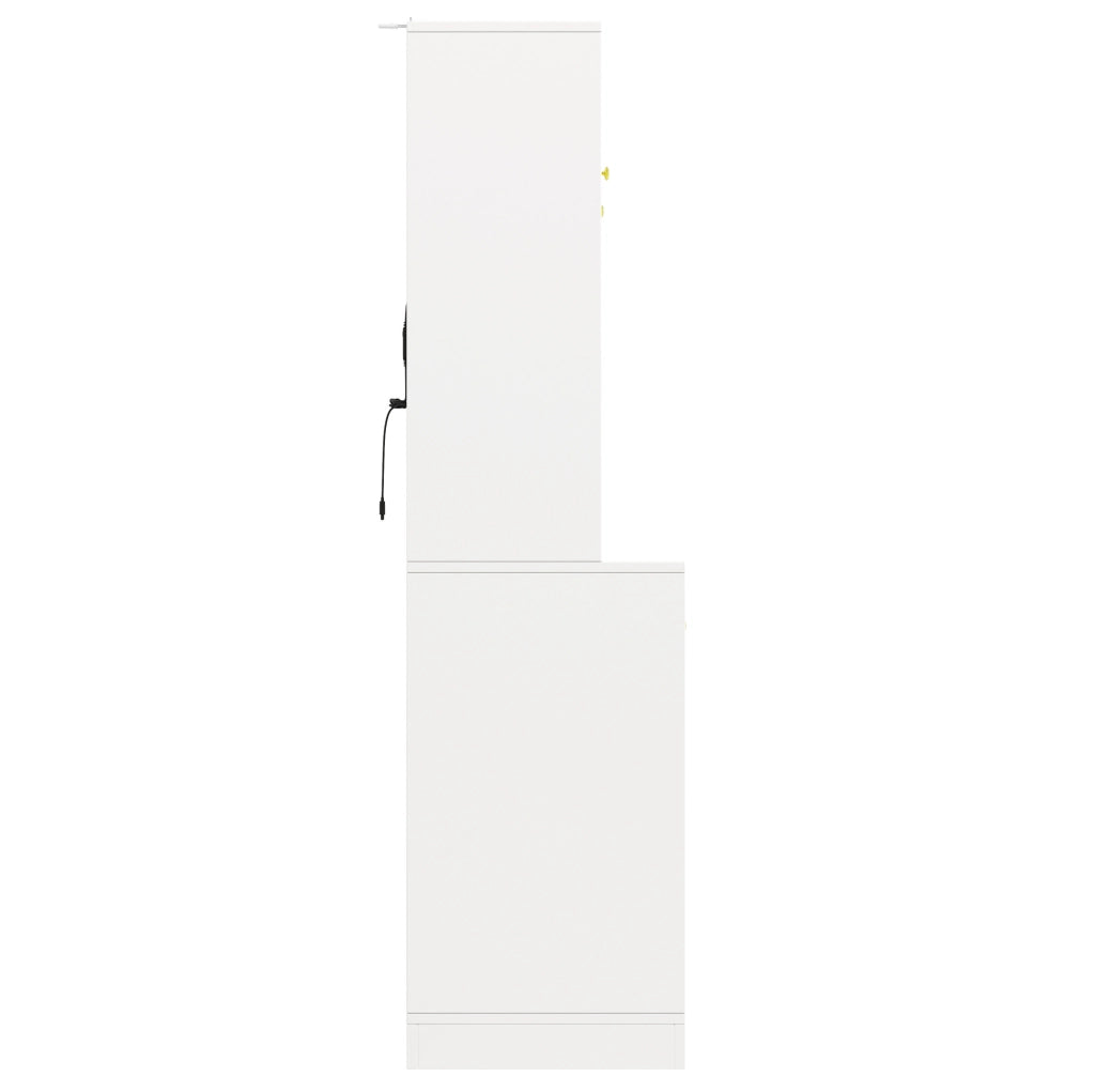 Credenza 120x40x188 cm con striscia LED controllabile da app in MDF bianco