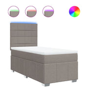 Letto singolo | Letto per adulti | Giroletto a Molle con Materasso Tortora 80x200 cm inTessuto
