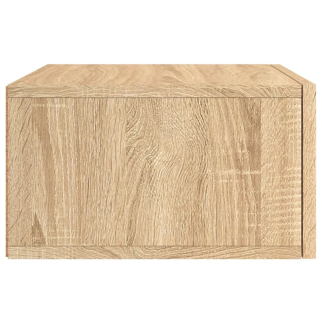 Comodino a Muro-Tavolino da notte sospeso Rovere Sonoma 35x35x20 cm 990245