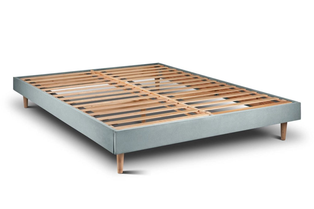 Letto 140x190 cm con testiera imbottita - Tessuto velluto