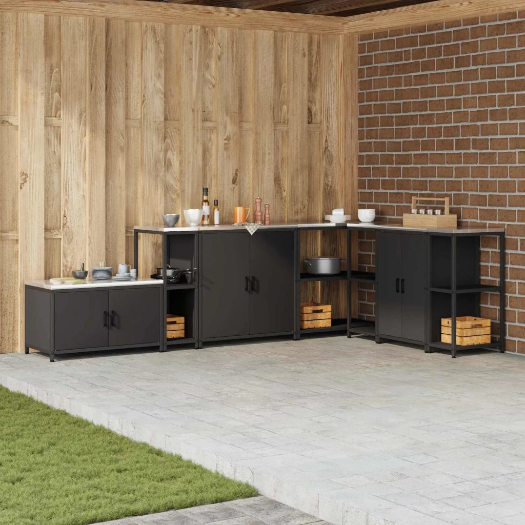 Pensile da cucina | Stoccaggio in cucina HATTEM Nero 30 x 50 x 92 cm Acciaio