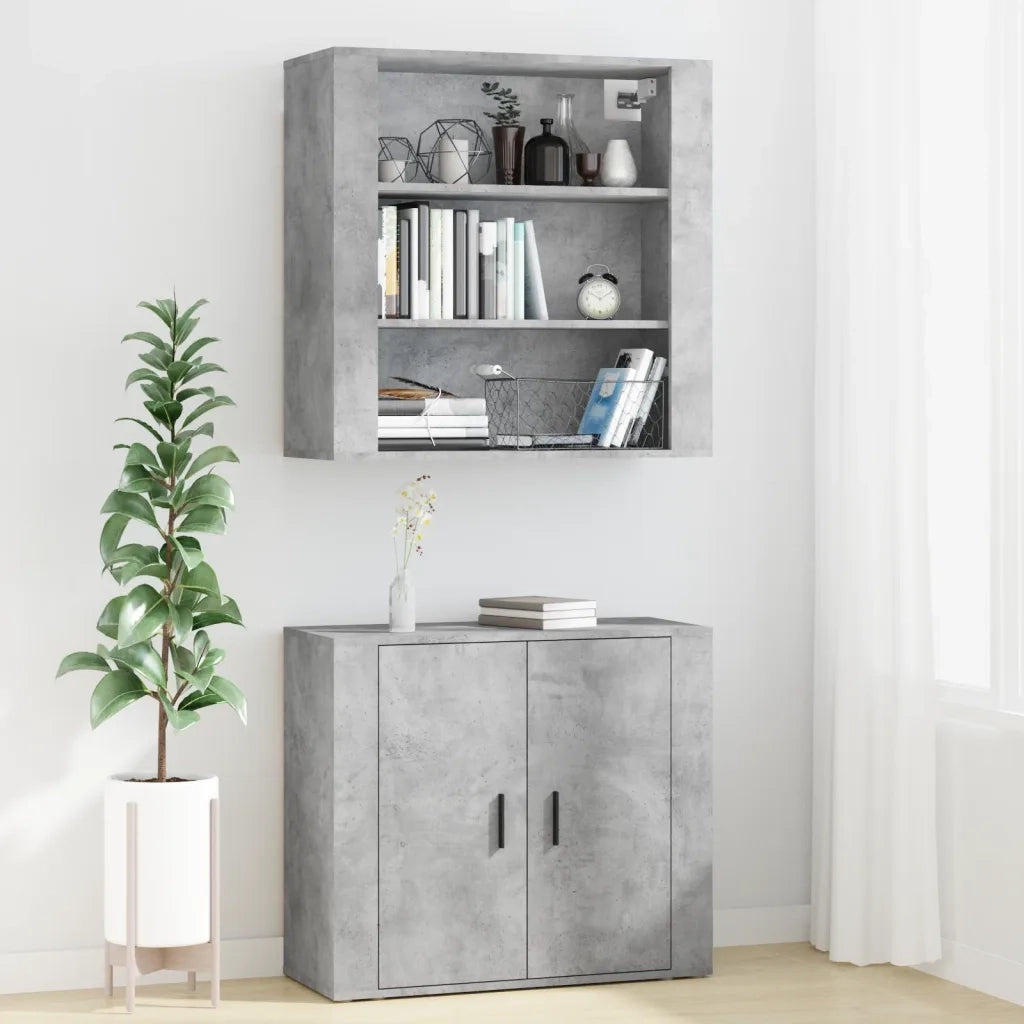 Credenza | Madia | Buffet da pranzo | Armadio da pranzo Grigio Cemento in Legno Multistrato