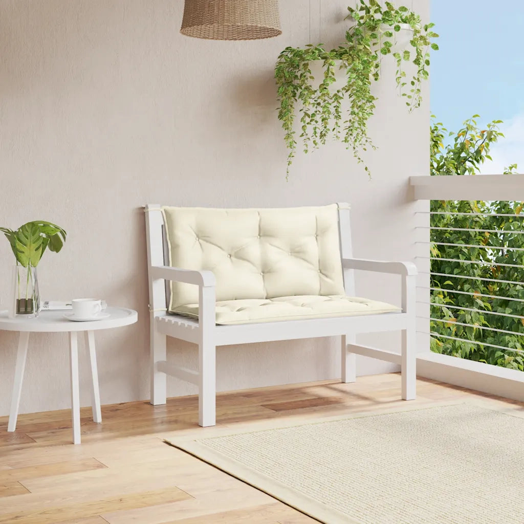 Cuscino per Panca Bianco Crema 100x(50+50)x7cm Tessuto Oxford 314994