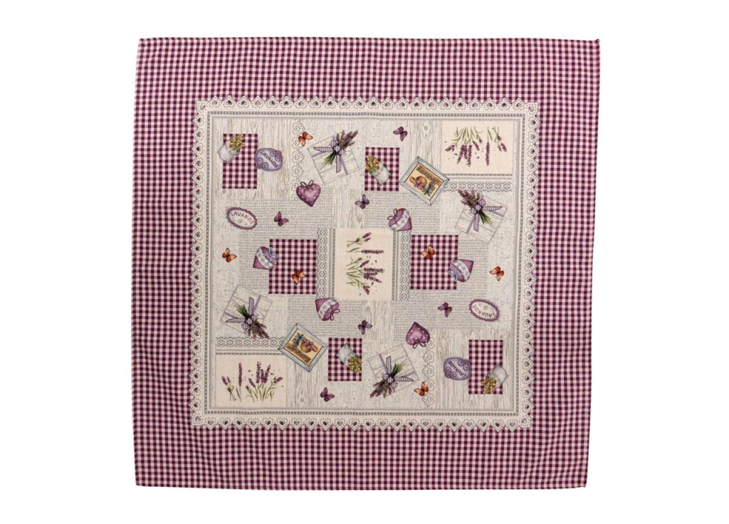 Tovaglia Centrino Runner Tavolo Fantasie Floreali In Gobelin Made Italy - Centrino - Lavanda