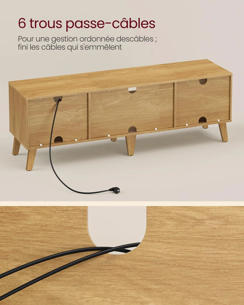 Mobile porta TV con ripiano regolabile per TV fino a 65 pollici lungo 147 cm stile di transizione per soggiorno/camera da letto marrone 12_0006576