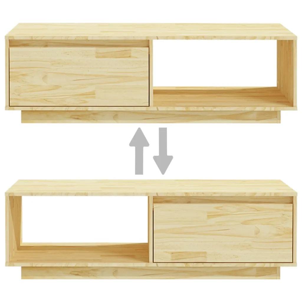 Tavolino da Salotto-Tavolino da soggiorno-Tavolo 110x50x33,5 cm in Legno Massello di Pino 560759