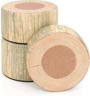Set di 3 Sgabelli a Ceppo d'Albero, Cuscini da Pavimento per Bambini con Stampa Legno, Decorazione Naturale e Altezze Diverse, Sgabelli Rotondi per Aula, Casa e Asilo (Naturale)