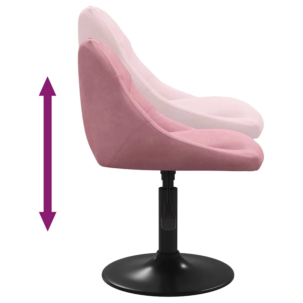 Sedie da Pranzo Girevoli 2 pz Rosa in Velluto
