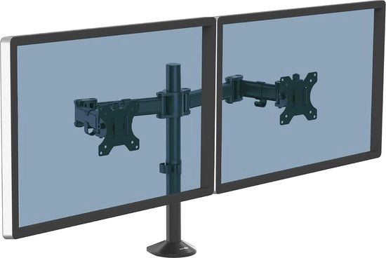 Braccio per due monitor ergonomico VESA compatibile - Rotazione e inclinazione regolabile - Sistema di gestione cavi - Dimensioni massime monitor 27" - Peso massimo 8KG - Nero