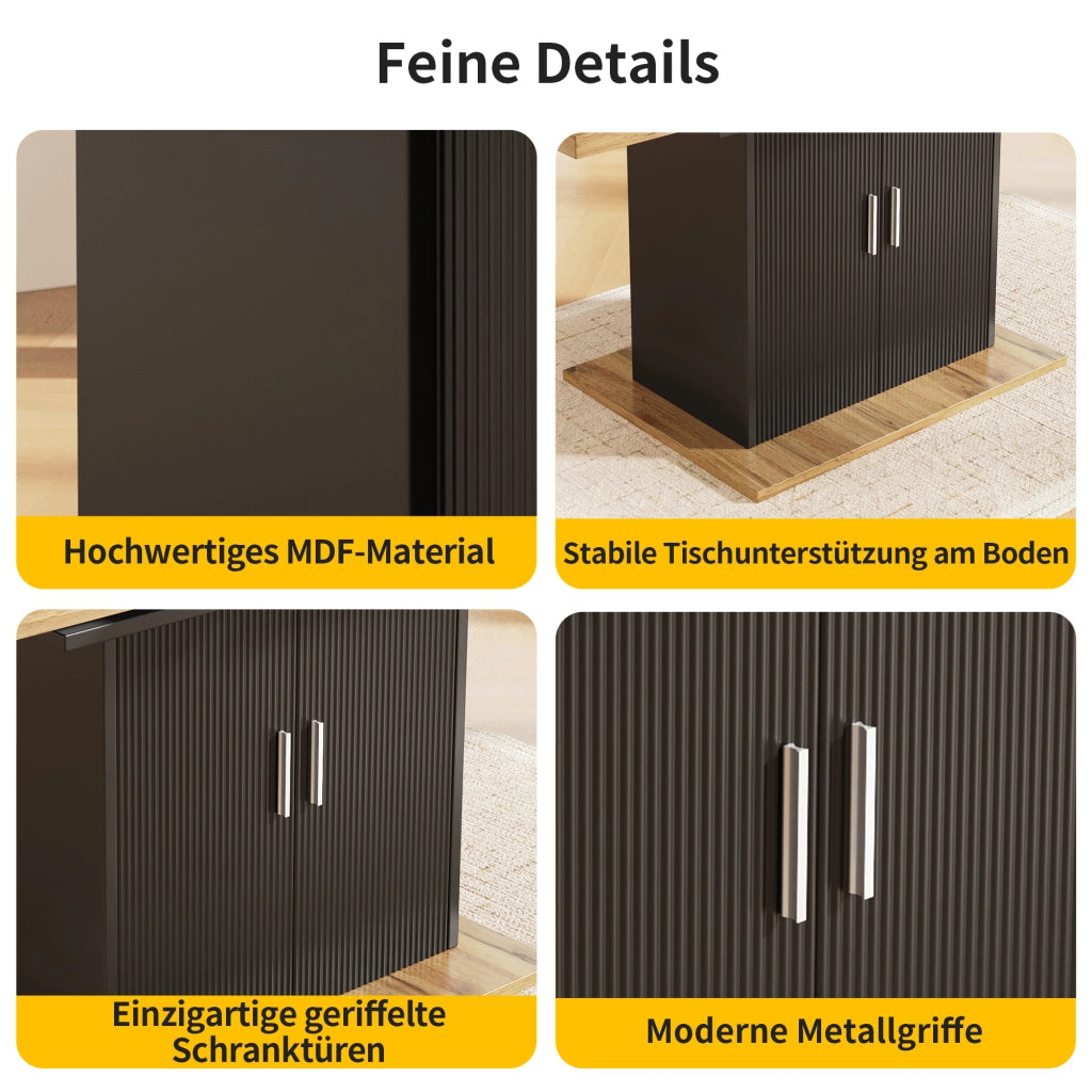 TAVOLO DA PRANZO ESTENSIBILE 110-140x70x76 cm MDF Nero