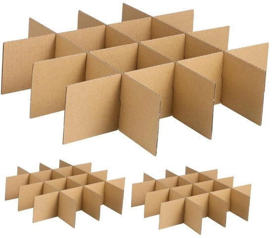 Divisori per imballaggio 18 pezzi - Dispensatori di carta - Scheidi carta - Scatole di trasporto - Protezione per servizio da tavola - Kaki, 33,5 x 8 x 0,3 cm - Dispensatori