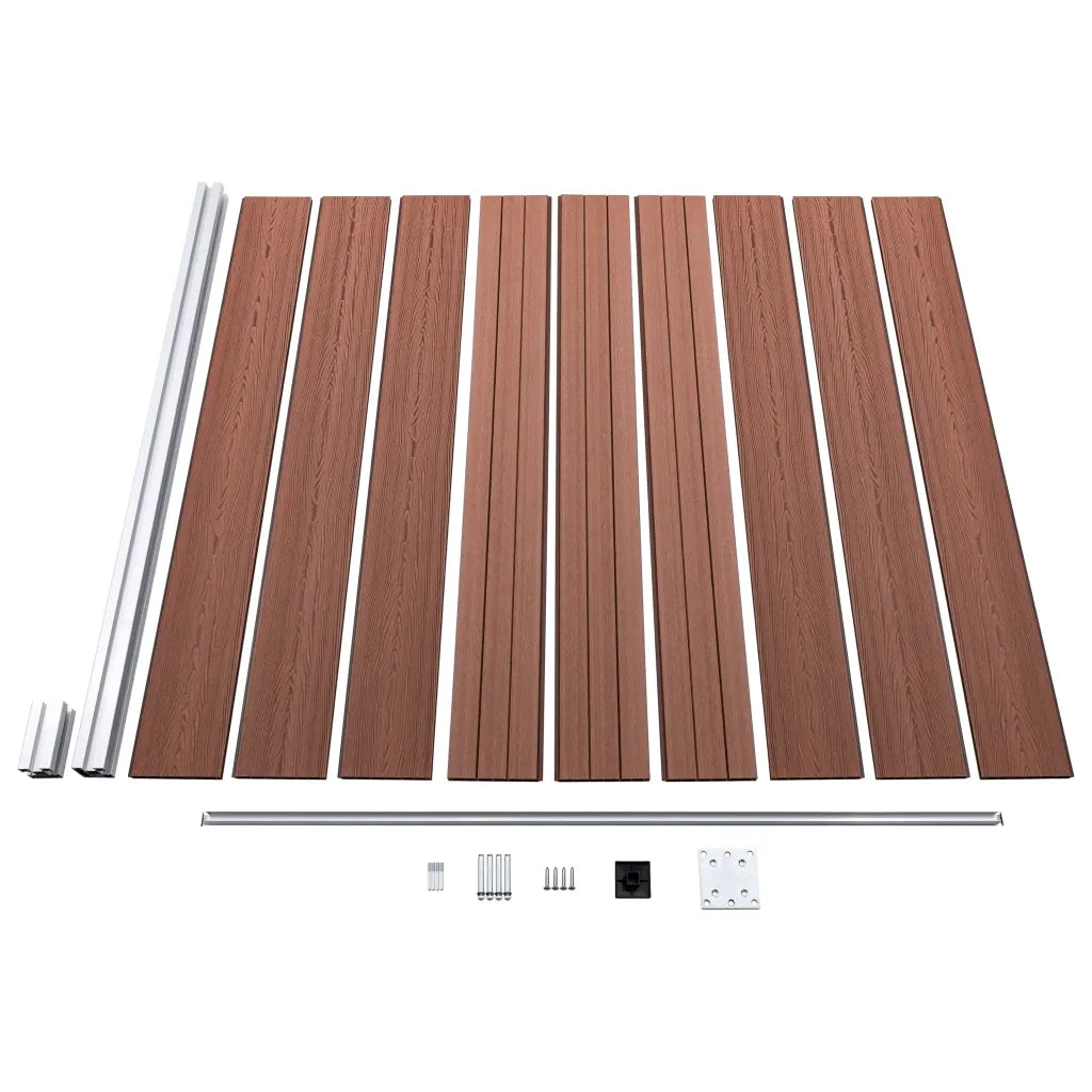 Pannelli Recinzione 10 Quadrati 1 Inclinato 1830x186cm Marrone