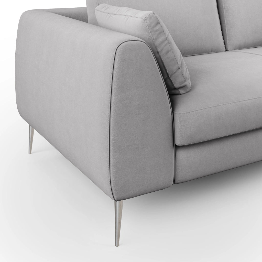 Plano Divano moderno in microfibra tecnica smacchiabile T11 216 cm grigio