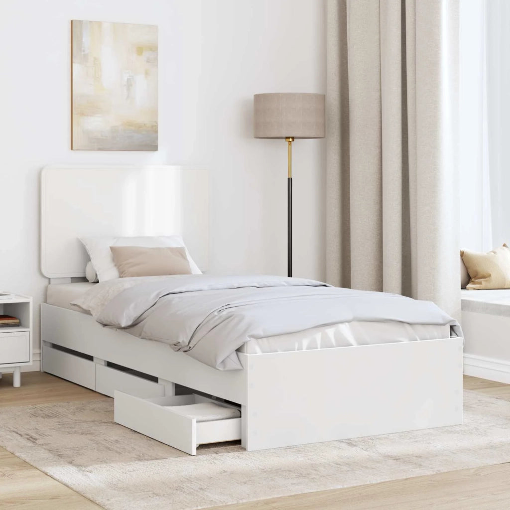 Struttura del letto Bianco 75 x 190 cm Legno Ingegnerizzato