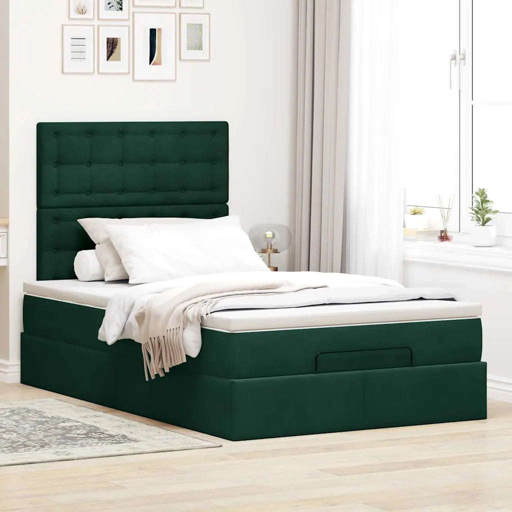 vidaXL Struttura Letto Pouf con Materassi 120x190 cm Velluto