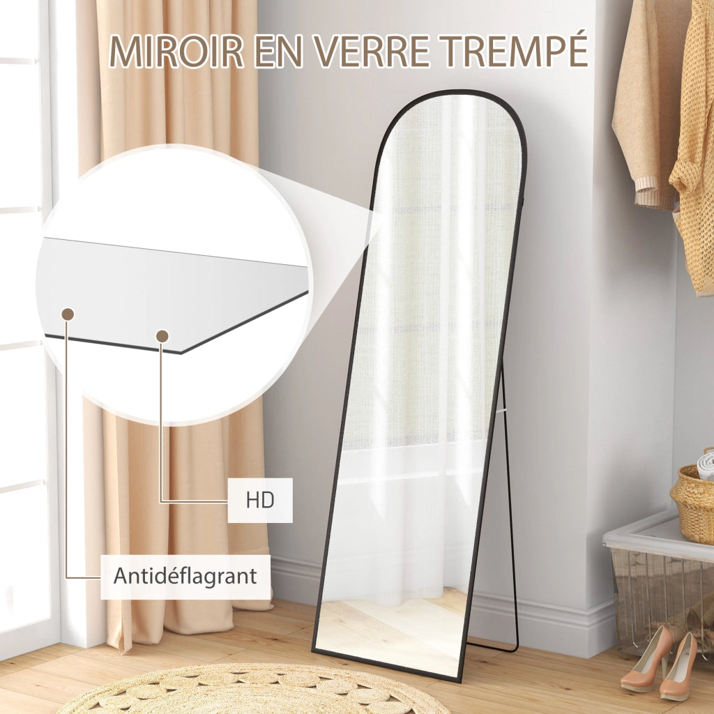 Specchio da Terra Rettangolare ¨C Xylo ¨C Cornice Alluminio Nero 50x161,5cm