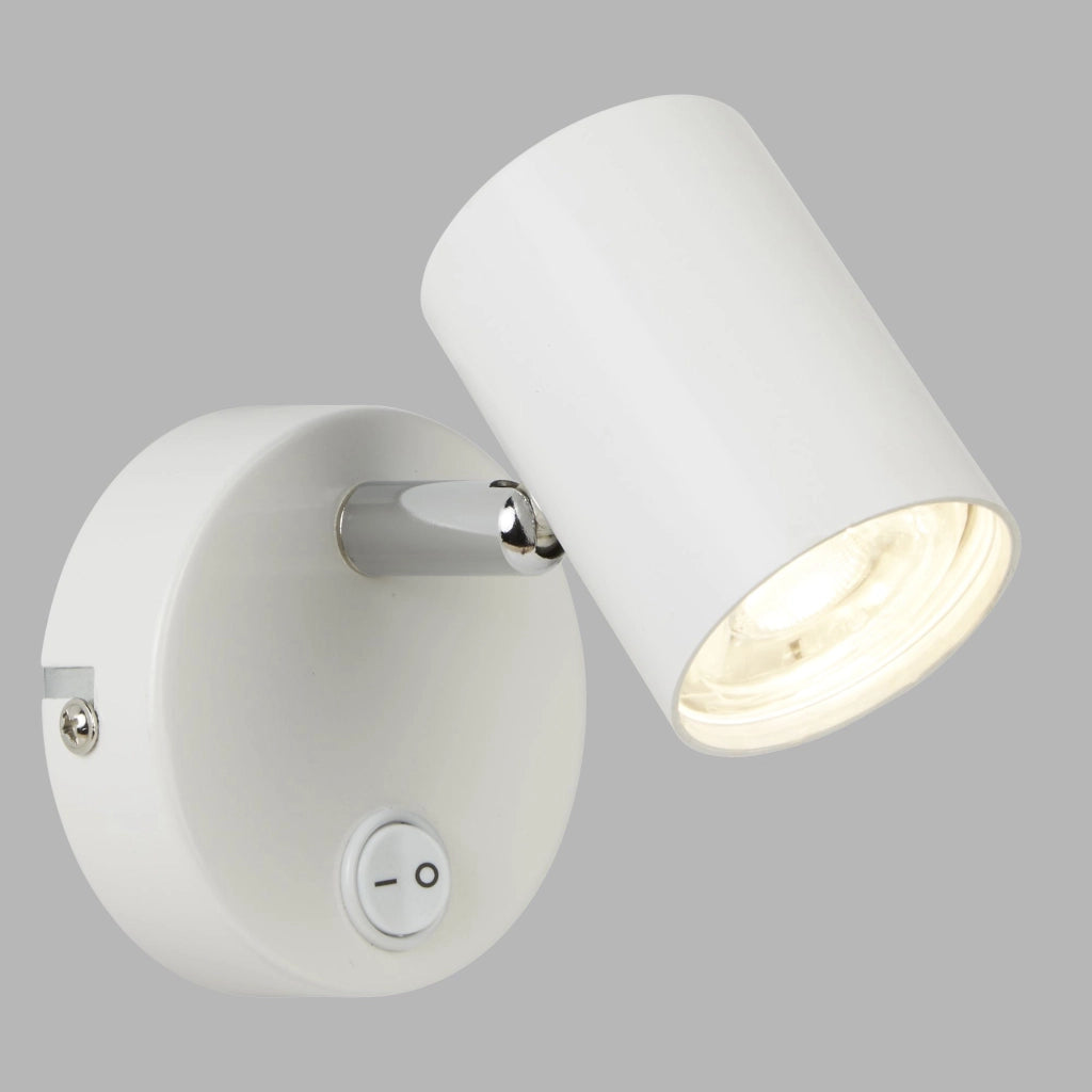 Plafoniera Contemporanea Rollo Acciaio Bianco Vetro Cromo Led 4W 3000K