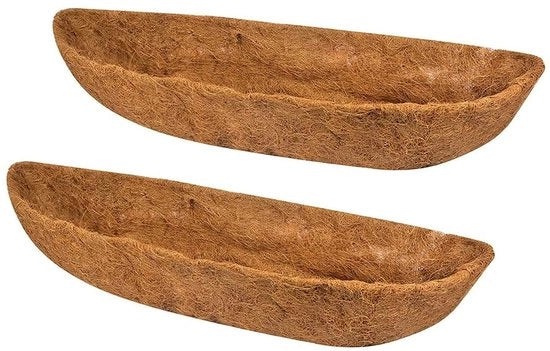 2 pezzi di cassetta di stoccaggio a muro in fibra di cocco, 24 pollici, finiture di fibra di cocco per ceste da appendere e mensole per finestre